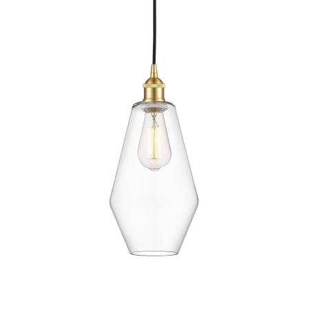 A large image of the Innovations Lighting 616-1P-15-7 Cindyrella Pendant Satin Gold / Clear