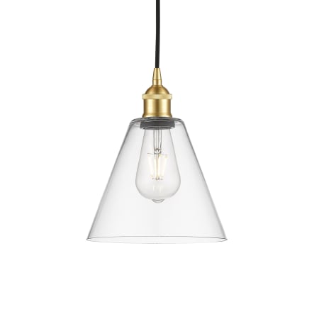 A large image of the Innovations Lighting 616-1P-11-8 Berkshire Pendant Satin Gold / Clear