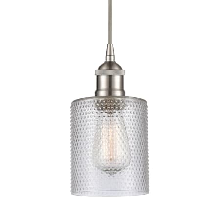 A large image of the Innovations Lighting 616-1P-10-5 Cobbleskill Pendant Brushed Satin Nickel / Clear