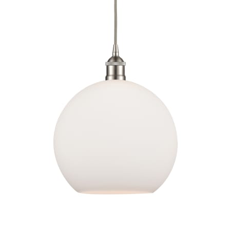 A large image of the Innovations Lighting 616-1P-14-12 Athens Pendant Brushed Satin Nickel / Matte White