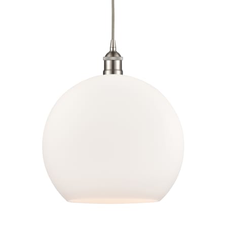 A large image of the Innovations Lighting 616-1P-17-14 Athens Pendant Brushed Satin Nickel / Matte White