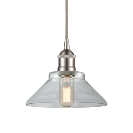 A large image of the Innovations Lighting 616-1P-8-8 Orwell Pendant Brushed Satin Nickel / Clear