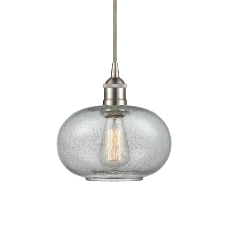 A large image of the Innovations Lighting 616-1P-11-10 Gorham Pendant Brushed Satin Nickel / Charcoal