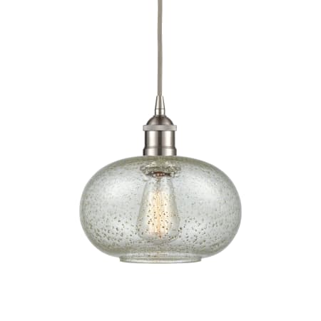 A large image of the Innovations Lighting 616-1P-11-10 Gorham Pendant Brushed Satin Nickel / Mica