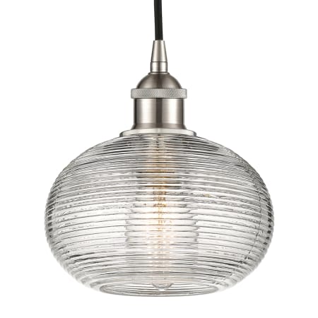 A large image of the Innovations Lighting 616-1P 8 8 Ithaca Pendant Brushed Satin Nickel