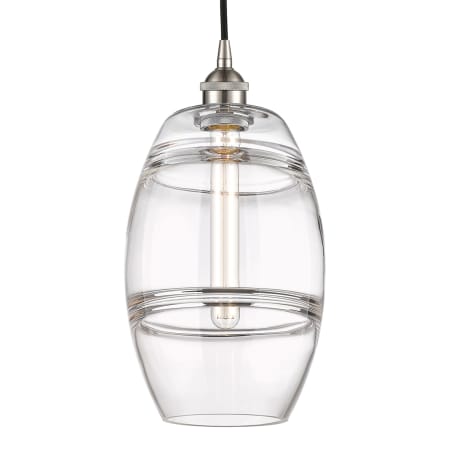 A large image of the Innovations Lighting 616-1P 10 8 Vaz Pendant Brushed Satin Nickel / Clear