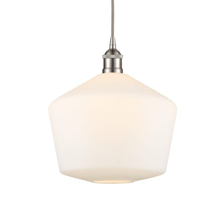 A large image of the Innovations Lighting 616-1P-14-12 Cindyrella Pendant Brushed Satin Nickel / Cased Matte White