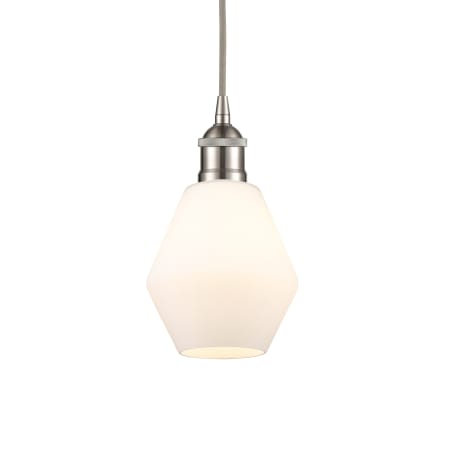 A large image of the Innovations Lighting 616-1P-10-6 Cindyrella Pendant Brushed Satin Nickel / Cased Matte White