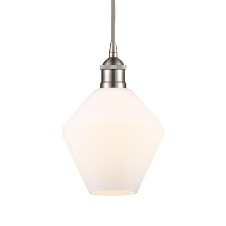 A large image of the Innovations Lighting 616-1P-11-8 Cindyrella Pendant Brushed Satin Nickel / Cased Matte White