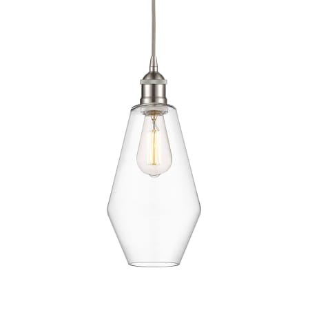 A large image of the Innovations Lighting 616-1P-15-7 Cindyrella Pendant Brushed Satin Nickel / Clear