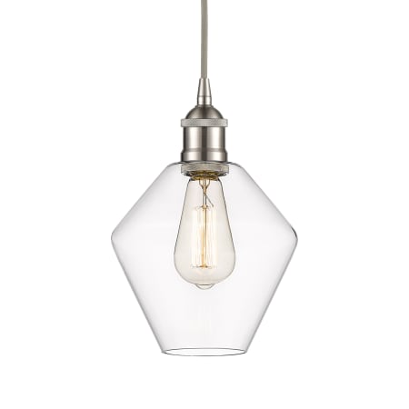 A large image of the Innovations Lighting 616-1P-11-8 Cindyrella Pendant Brushed Satin Nickel / Clear