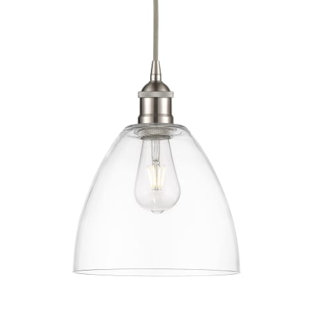 A large image of the Innovations Lighting 616-1P-12-9 Edison Pendant Brushed Satin Nickel / Clear