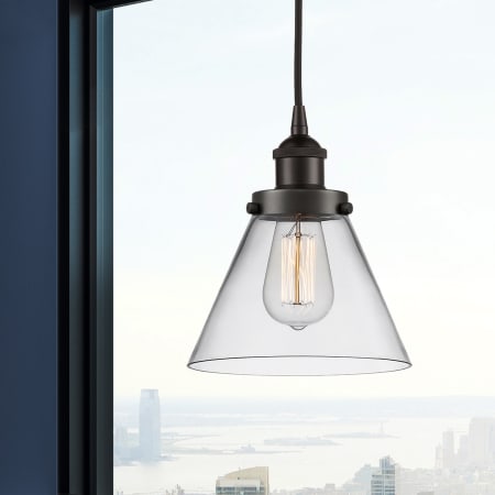 A large image of the Innovations Lighting 616-1PH-10-8 Cone Pendant Alternate Image