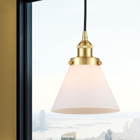 A large image of the Innovations Lighting 616-1PH-10-8 Cone Pendant Alternate Image