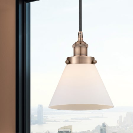 A large image of the Innovations Lighting 616-1PH-10-8 Cone Pendant Alternate Image