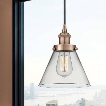 A large image of the Innovations Lighting 616-1PH-10-8 Cone Pendant Alternate Image