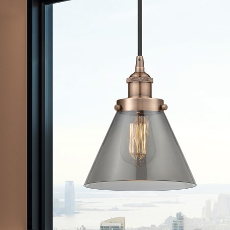 A large image of the Innovations Lighting 616-1PH-10-8 Cone Pendant Alternate Image