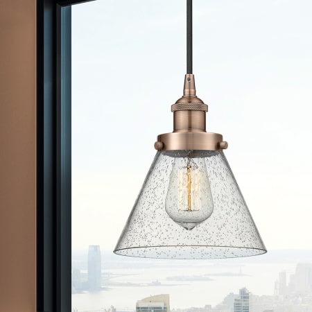 A large image of the Innovations Lighting 616-1PH-10-8 Cone Pendant Alternate Image