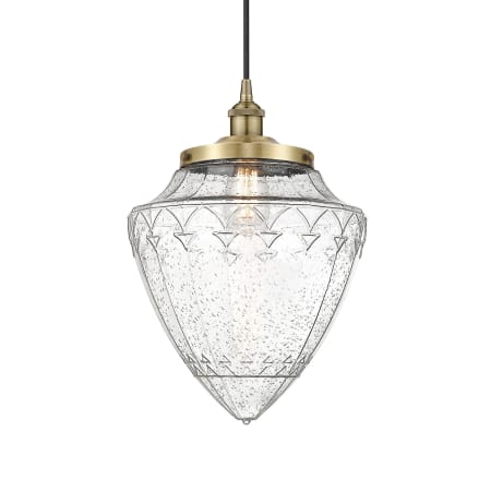 A large image of the Innovations Lighting 616-1PH-17-12 Bullet Pendant Antique Brass / Seedy