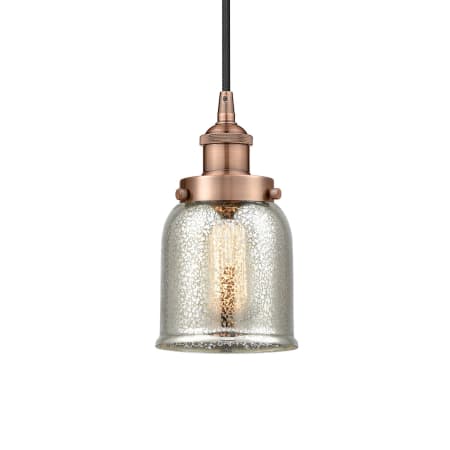 A large image of the Innovations Lighting 616-1PH-10-5 Bell Pendant Antique Copper / Silver Plated Mercury