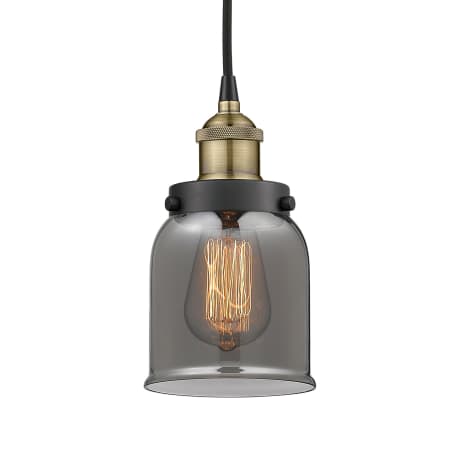 A large image of the Innovations Lighting 616-1PH-10-5 Bell Pendant Black Antique Brass / Plated Smoke