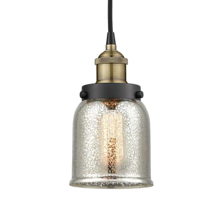 A large image of the Innovations Lighting 616-1PH-10-5 Bell Pendant Black Antique Brass / Silver Plated Mercury