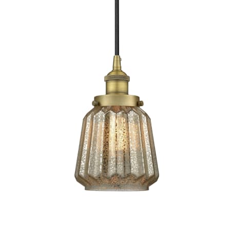A large image of the Innovations Lighting 616-1PH-12-7 Chatham Pendant Brushed Brass / Mercury