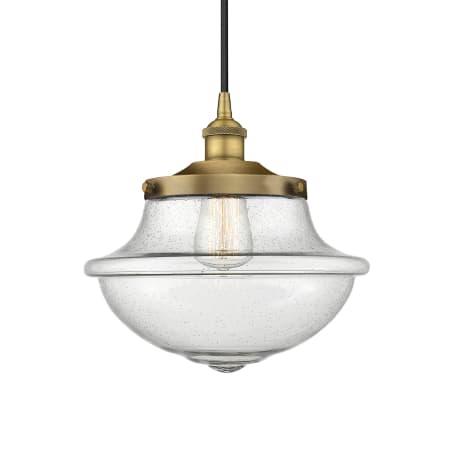 A large image of the Innovations Lighting 616-1PH-12-12 Oxford Pendant Brushed Brass / Seedy