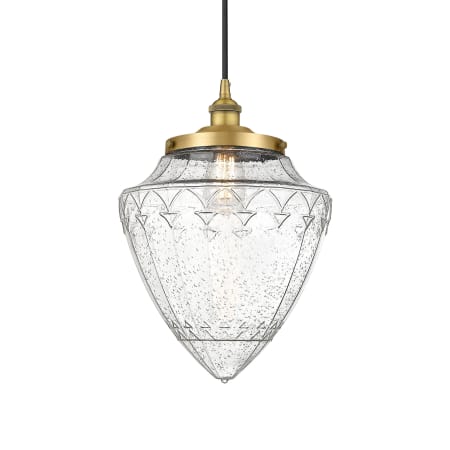 A large image of the Innovations Lighting 616-1PH-17-12 Bullet Pendant Brushed Brass / Seedy