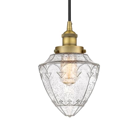 A large image of the Innovations Lighting 616-1PH-12-7 Bullet Pendant Brushed Brass / Seedy