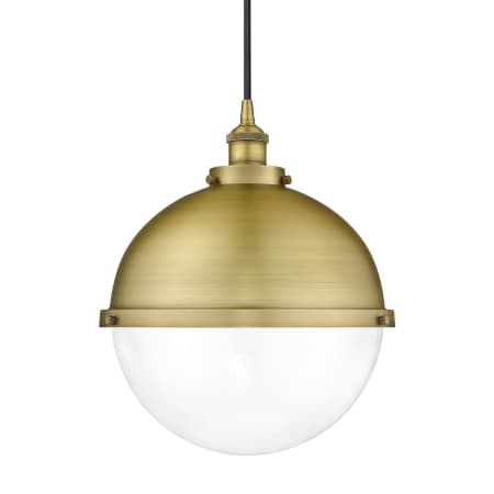 A large image of the Innovations Lighting 616-1PH-16-13 Hampden Pendant Brushed Brass / Clear