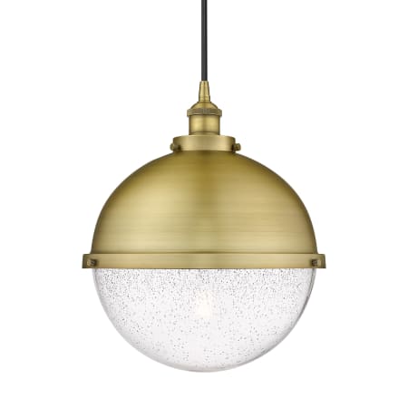 A large image of the Innovations Lighting 616-1PH-16-13 Hampden Pendant Brushed Brass / Seedy