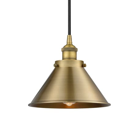 A large image of the Innovations Lighting 616-1PH-9-10 Briarcliff Pendant Brushed Brass