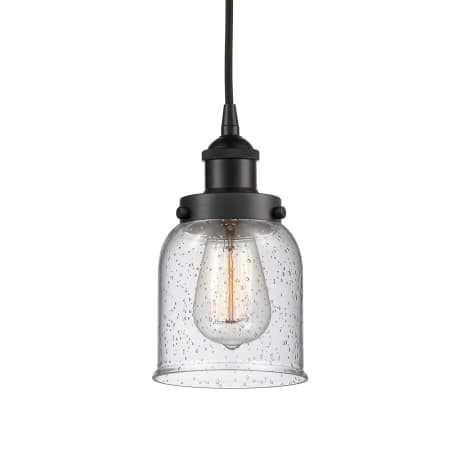 A large image of the Innovations Lighting 616-1PH-10-5 Bell Pendant Matte Black / Seedy