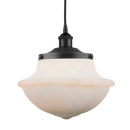 A large image of the Innovations Lighting 616-1PH-12-12 Oxford Pendant Matte Black / Matte White
