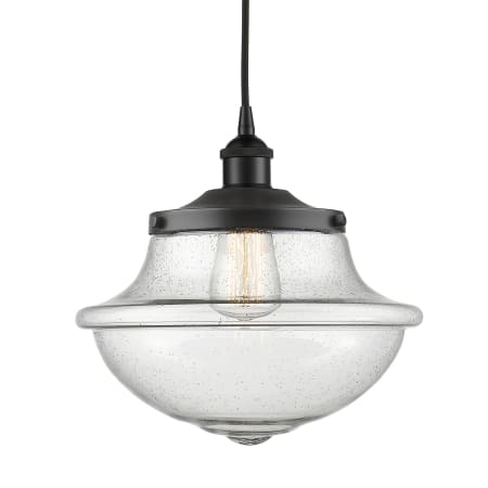 A large image of the Innovations Lighting 616-1PH-12-12 Oxford Pendant Matte Black / Seedy