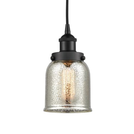 A large image of the Innovations Lighting 616-1PH-10-5 Bell Pendant Matte Black / Silver Plated Mercury