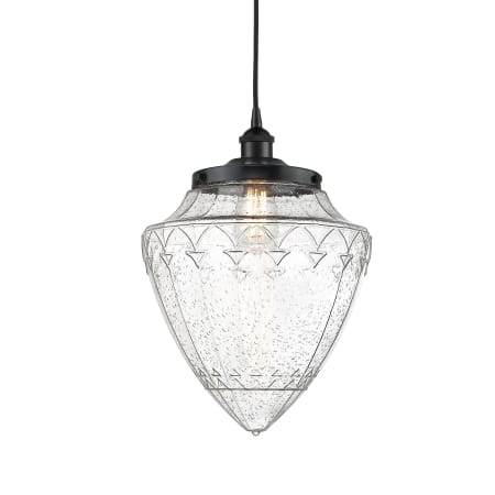 A large image of the Innovations Lighting 616-1PH-17-12 Bullet Pendant Matte Black / Seedy