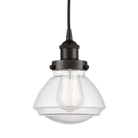 A large image of the Innovations Lighting 616-1PH-9-7 Olean Pendant Oil Rubbed Bronze / Seedy