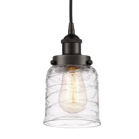 A large image of the Innovations Lighting 616-1PH-10-5 Bell Pendant Oil Rubbed Bronze / Deco Swirl