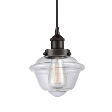 A large image of the Innovations Lighting 616-1PH-10-8 Oxford Pendant Oil Rubbed Bronze / Clear