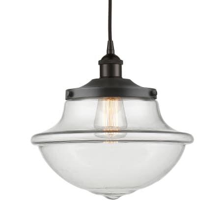 A large image of the Innovations Lighting 616-1PH-12-12 Oxford Pendant Oil Rubbed Bronze / Clear