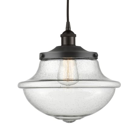 A large image of the Innovations Lighting 616-1PH-12-12 Oxford Pendant Oil Rubbed Bronze / Seedy