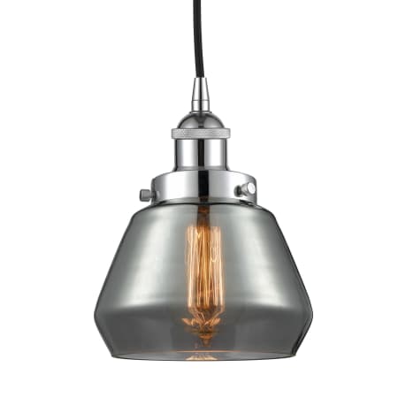 A large image of the Innovations Lighting 616-1PH-9-7 Fulton Pendant Polished Chrome / Plated Smoke