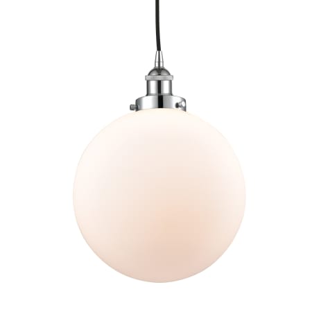 A large image of the Innovations Lighting 616-1PH-16-12 Beacon Pendant Polished Chrome / Matte White