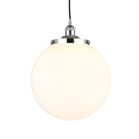 A large image of the Innovations Lighting 616-1PH-18-14 Beacon Pendant Polished Chrome / Matte White