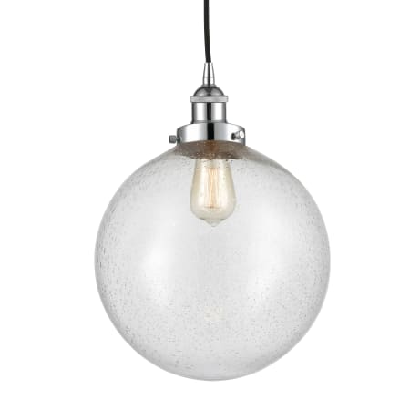 A large image of the Innovations Lighting 616-1PH-16-12 Beacon Pendant Polished Chrome / Seedy