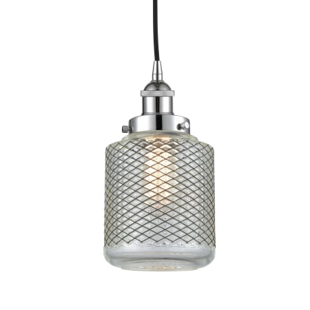 A large image of the Innovations Lighting 616-1PH-12-6 Stanton Pendant Polished Chrome / Clear Wire Mesh