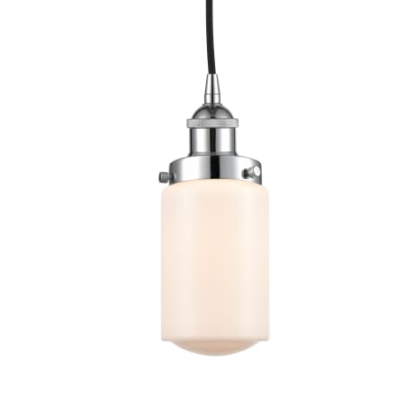A large image of the Innovations Lighting 616-1PH-10-5 Dover Pendant Polished Chrome / Matte White