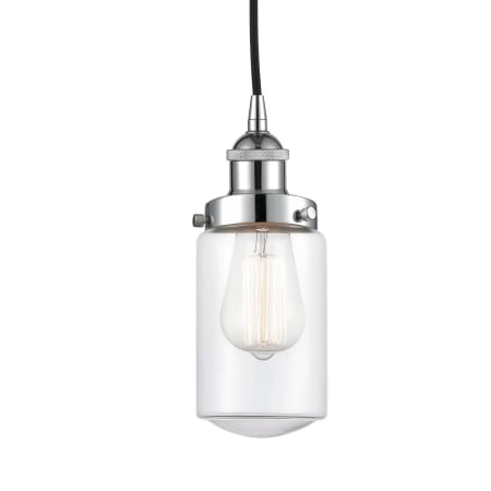 A large image of the Innovations Lighting 616-1PH-10-5 Dover Pendant Polished Chrome / Clear